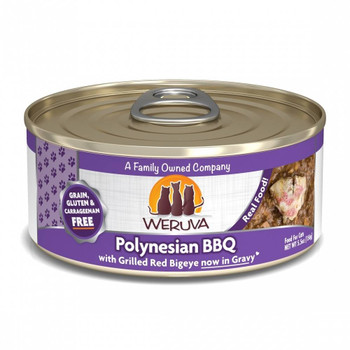 Take Your Cat On A Trip To The Tropics In Your Own Kitchen! Open Up A Can Of Weruva Polynesian Bbq With Grilled Red Big Eye Canned Cat Food And Let Your Furry Friend Enjoy A Meal Packed Full Of Whole Fish Protein. With Three Different Fishes Including Sar