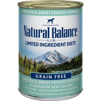 Made For Adult Pups, Natural Balance L.i.d. Limited Ingredient Diets Chicken And Sweet Potato Formula Canned Dog Food Is Packed With High Quality And Holistic Nutrition! With Very Minimal Ingredients, This Recipe Is Great For Those Who Have Sensitivit