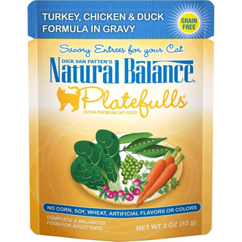 Natural Balance Platefulls Turkey, Chicken & Duck Formula In Gravy, 24/3 oz. {L-1}236770 723633031004