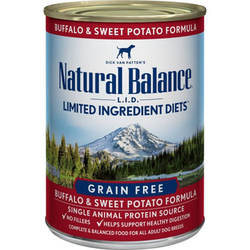 Natural Balance LID Buffalo/Sweet Potato Can Dog 12/13Z {L-1}236123 723633400060