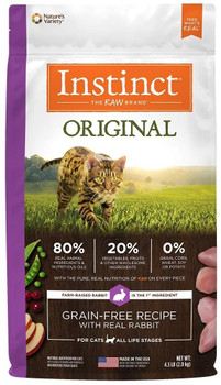 High Animal Protein, Grain-free Recipe Guided By Our Belief In Raw, Instinct Original Grain-free Recipe With Real Rabbit Unlocks Your Cats Potential To Thrive. Farm-raised Rabbit Is The First Ingredient  Packed With Animal Protein For Strong, Lean