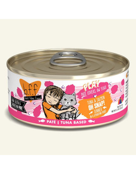 Ever been told to stop playing with your food? B.F.F rejects that idea by making meal time fun with their PLAY (Pat Lover's Aw Yeah!) Wet Cat Food formulas! Cat's know what they love, and each cat has their own unique taste which is why B.F.F. has introduced their pat line with 16 different flavors based in chicken, fish or mixed proteins. Keeping with their theme of producing high quality and trusted foods, these blended smooth pats never include starch, carrageenan, grains, gluten or any other unnecessary additives; Just real meat ingredients for our carnivorous friends. These foods have a focus on hydration to help keep your cat's system running correctly and boast high protein contents of up to 57%. Look at the back of the can and there will be real ingredients that you can see in every single recipe. Keep your cat playful and healthy with Best Feline Friend's PLAY pat formulas for cats. Best Feline Friend BFF PLAY!