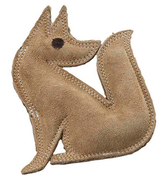 Dura-Fused Leather Dog Toy Fox Brown SM