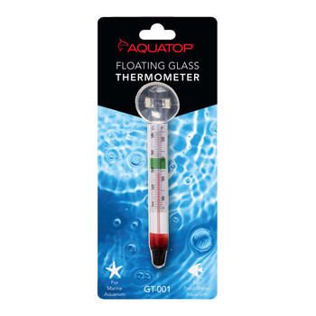 Aquatop Floating Glass Aquarium Thermometer with Suction Cup Mount Clear