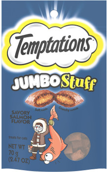 Whiska Temptations Jumbo Stuff Savory Salmon Cat Treats 12/2.47oz {L-1}798707 023100121192