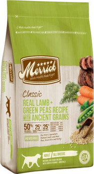 Merrick Classic Real Lamb + Green Peas Recipe with Ancient Grains 4lb C=6 {L-1} 295285 022808353065