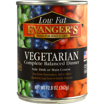 Evanger's Super Premium Wet Dog & Cat Food Vegetarian 12.8oz 12pk