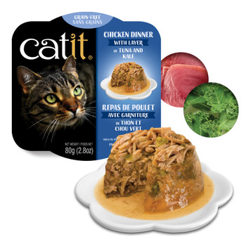 Catit Dinner, Chicken with Tuna & Kale 022517447048