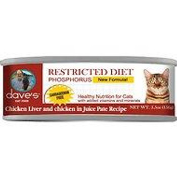 Dave's Pet Cat Restricted Diet Grain Free Phosphorus Chicken 5.5oz{R} 685038118158