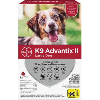 K9 Advantix Ii Dog Large 21-55lb Red 6 Pack 724089204028