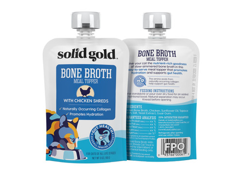 Solid Gold Bone Broth with Chicken Shreds Cat 12 / 3 oz 093766001497