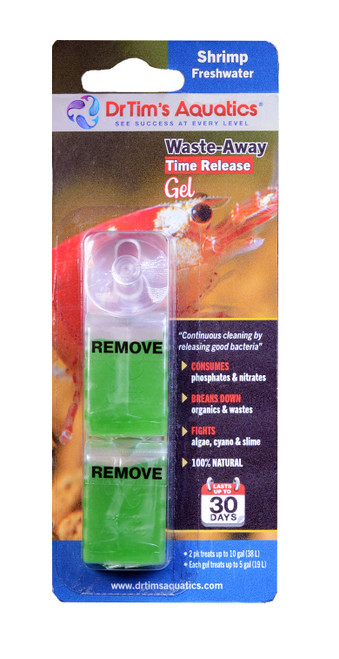 Dr. Tim's Aquatics Waste-Away Time Release Gel For Shrimp 20 gal, 2 pk 812540011015