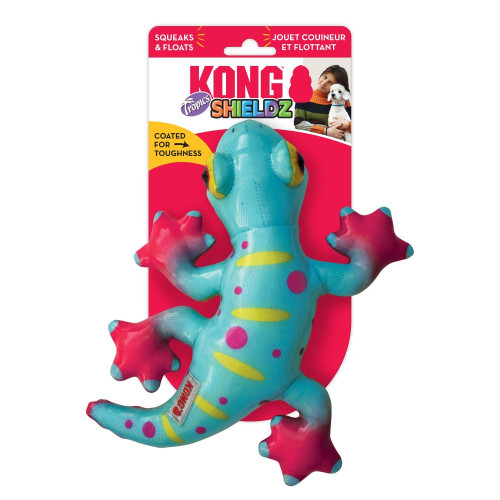KONG Shieldz Tropics Dog Toy Gecko Green MD