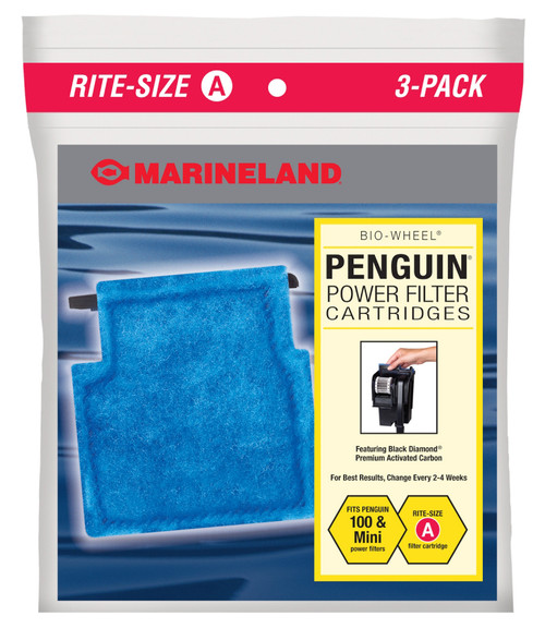Marineland Replacement Cartridge for Penguin 100B, Mini, and 99B Power Filters Rite-Size A 3 Pack