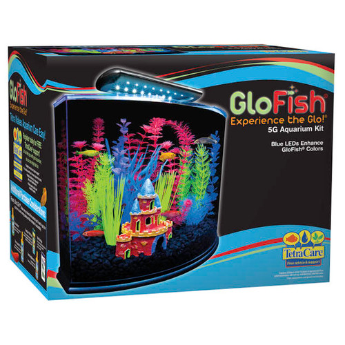 GloFish Cresent Aquarium Kit Black, Clear 5 gal