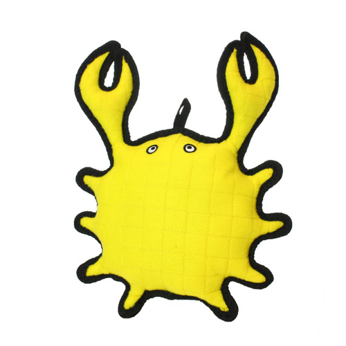 Tuffy Ocean Creature Crab Durable Dog Toy Yellow 13in