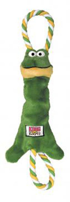 KONG Tugger Knots Frog Dog Toy Green MD/LG