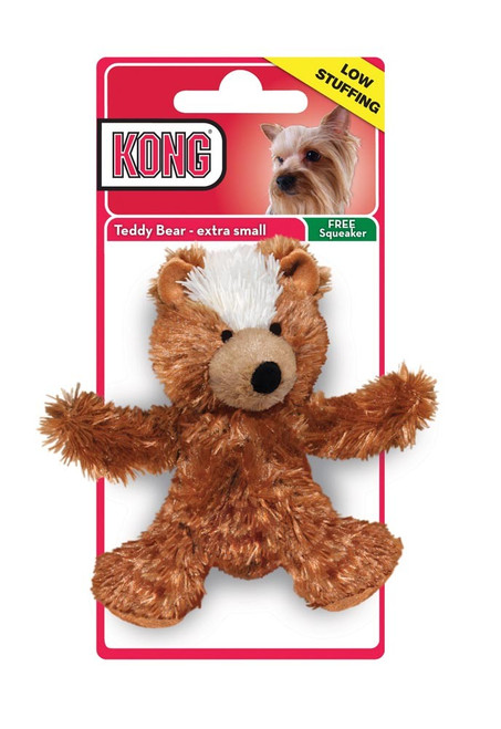 KONG Unstuffed Dog Toy Teddy Bear with Squeaker XS