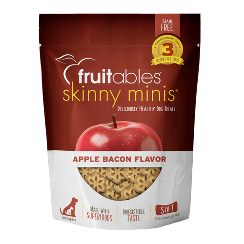 Fruitables Skinny Minis Soft Dog Treats Apple Bacon 5oz