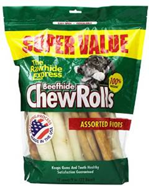Rawhide Express Value Pack Assorted Rolls 9-10" (12 ct.) {L+1} 105282 742174006296