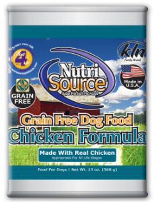 Nutri Source Grain Free Chicken Can Dog Food 12/13Z {L+1x} 131000 073893030003