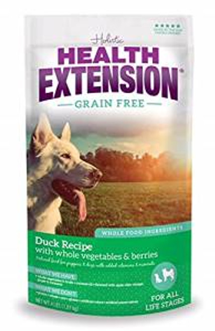 Health Extension Grain Free Duck Recipe Dry Dog Food-23.5-lb-{L-1} 784672107778