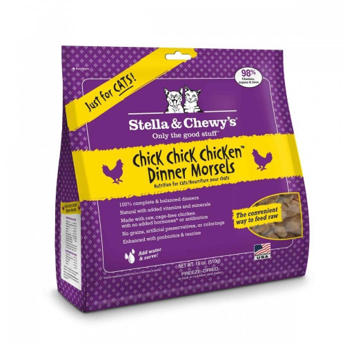 Stella & Chewy's 18 oz. Freeze-Dried Chick, Chick, Chicken Dinner for Cats {L+1x} 860162 186011001233
