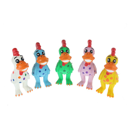 Multipet Globkens Chicken Dog Toy Assorted Mini 5.6in