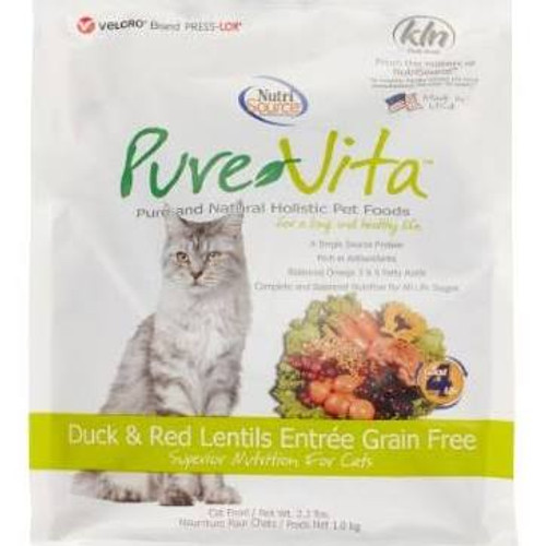 Tuffy PureVita Grain Free Duck And Red Lentils Dry Cat Food-2.2-lb-{L+1x} 073893180029