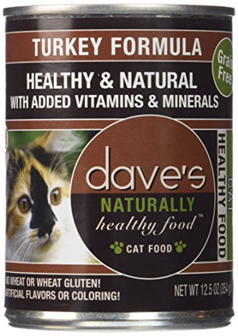 Dave's Pet Food Cat Naturally Healthy Turkey 12.5oz {L+x} C=12 685038111722