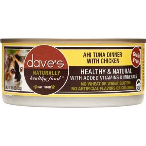 Dave's Pet Food Cat Ahituna & Chicken 5.5oz {L+x} C=24 685038115126