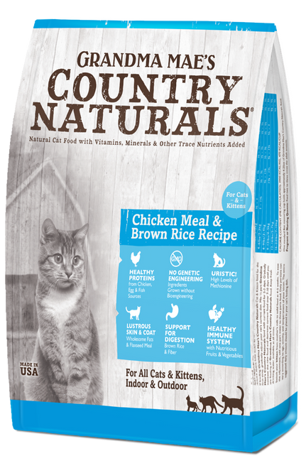 Grandma Mae's Country Naturals Premium All Natural Dry Cat & Kitten Food Chicken & Brown Rice 12lb