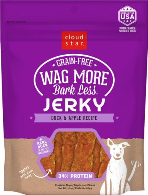Cloud Star Wag More Bark Less Grain Free Jerky Duck & Apple 10 oz. {L+1} 938233 693804191137