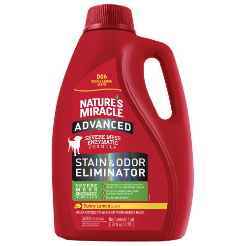 Nature's Miracle Advanced Dog Stain & Odor Remover Pour Sunny Lemon 128 fl. oz