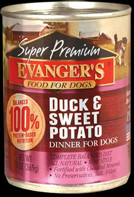Evangers Super Premium Duck And Sweet Potato Canned Dog Food-13-oz, Case Of 12-{L+1} 077627211027