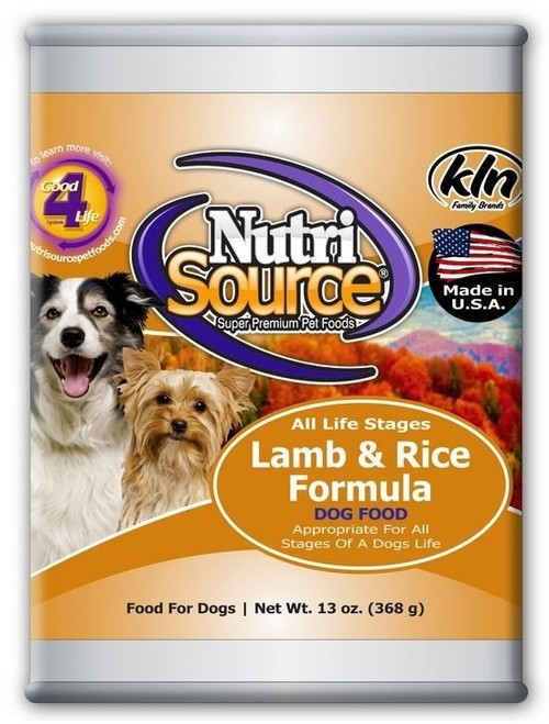 TUFFY'S NutriSource Lamb/Rice Dog 12/13OZ {L+1} 131302 073893920052