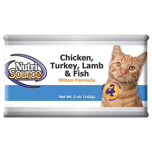 Nutrisource Chicken Turkey Lamb and Ocean Fish Cat and Kitten Food 5oz{L+x} 073893020257