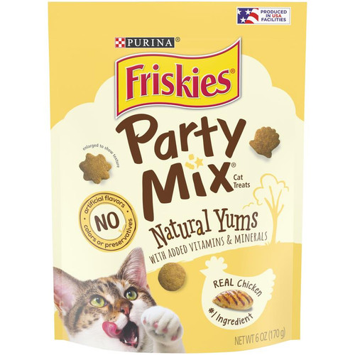Purina Friskies Party Mix Natural Yums With Real Chicken Cat Treats 6/6oz {L-1}050859 050000964642