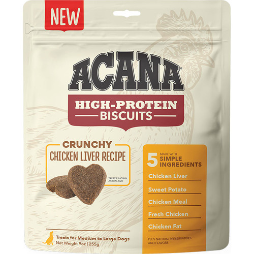 Acana Dog Biscuit Treat Chicken Liver Large 9oz 064992715304