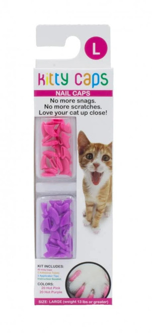 Kitty Caps Nail Caps - Hot Purple & Hot Pink, 40 ct, X-Small 742797787138