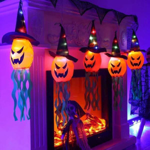 2025 Halloween Decoration Hanging Floating Skull Horror Ghost Glowing Lamp Halloween Party Ornament