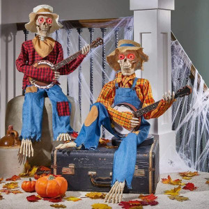 Decorative Objects Figurines 2023 Latest Horror Night Gifts Funny Luminescent Animated Dueling Banj