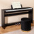 88-Key Hammer Action Weighted Keyboard with Furniture Stand-Black - Color: Black
