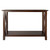 Cappuccino Brown Wood Console Sofa Table with Bottom Shelf