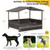 Outdoor Wicker Dog House with Weatherproof Roof-Gray - Color: Gray