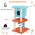 Cute Monster-Themed Cat Tower with Private Condo and Soft Long Plush-Blue - Color: Blue - Size: 3-T