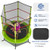 55 Inch Kids Recreational Trampoline Bouncing Jumping Mat with Enclosure Net-Green - Color: Green