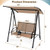 2-Seat Outdoor Canopy Swing with Comfortable Fabric Seat and Heavy-duty Metal Frame-Beige - Color: 