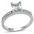 3W1209 - Rhodium Brass Ring with AAA Grade CZ  in Clear