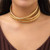 Simple Design Wholesale Fashion Three Layers Alloy Chocker Necklace - Golden